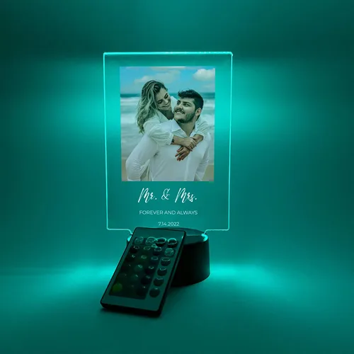Miniatura 6 de MIRROR MANIA Foto personalizada con luz LED, soporte para decoración del hogar, regalo para ella, aniversario, boda, pareja, novia, novio, amigos