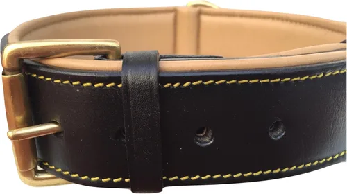 Miniatura 26 de Collares suaves al tacto, de cuero acolchado, collares de lujo para perro, L, Negro