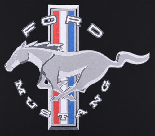 Miniatura 2 de JH DESIGN GROUP Camiseta Ford Mustang para hombre, color negro, cuello redondo