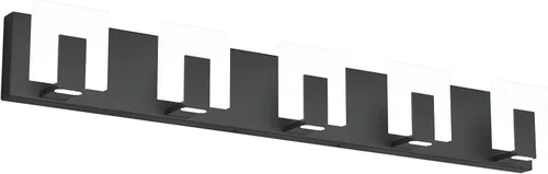 Aipsun - 5 Lámparas de tocador, modernas, de color negro, con luz led arriba y abajo, para colocarlas sobre el espejo del tocador del baño, de 6,000