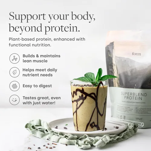 Miniatura 2 de Form Superblend Protein - Proteína vegana en polvo con superalimentos, vitaminas y minerales, 0.71 onzas de proteína a base de plantas por porción