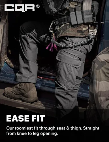 Miniatura 5 de CQR Pantalones tácticos para hombre, resistentes al agua, pantalones cargo Ripstop, ligeros EDC trabajo, senderismo, ropa para exteriores