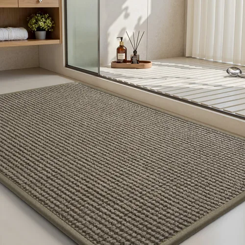 Miniatura 9 de MontVoo Tapete de baño de felpilla absorbente, de secado rápido, con parte trasera de goma, antideslizante, lavable, ultra delgado, para debajo