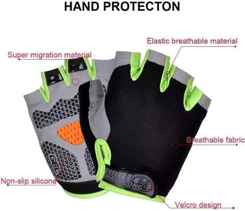 Miniatura 6 de Guantes de ciclismo de carretera de gel para hombre, guantes de ciclismo de medio dedo, guantes de bicicleta de carretera MTB, almohadilla de gel