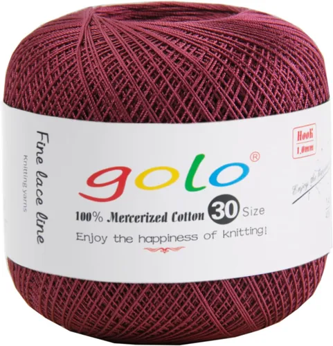 Miniatura 34 de Hilo de ganchillo golo para tejer a mano Tamaño 30, hilo para calados color Hibiscus-166 166-Hibiscu