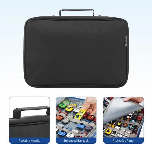 Miniatura 3 de Estuche de almacenamiento para 96 autos de juguete compatible con autos Matchbox, organizador de almacenamiento para autos Matchbox para mini