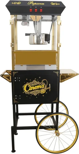 Miniatura 9 de Máquina de palomitas de maíz vintage con carrito, carrito de palomitas de maíz de 6 onzas, máquina para hacer palomitas de maíz con gabinete de Rojo