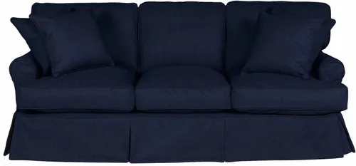 Miniatura 4 de Sunset Trading Horizon - Sofá biplaza con funda de 2 piezas, lavable, resistente a las manchas, color azul marino, juego de muebles para sala