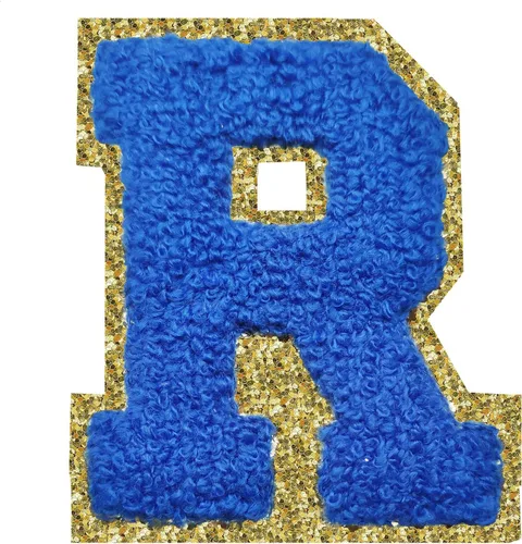 Miniatura 141 de SPRT - Parches de letras de chenilla universitaria con purpurina, parche de letras blancas para planchar con letras del alfabeto para disfraz