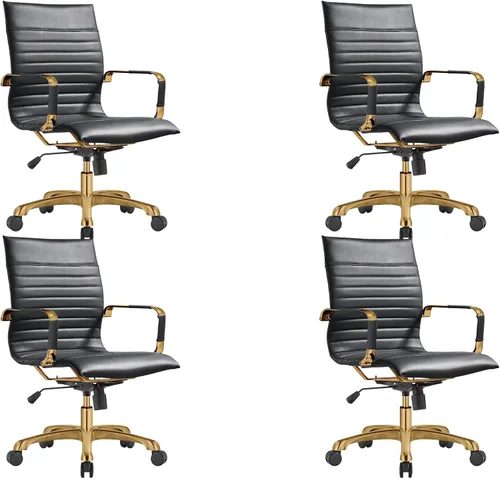 Miniatura 9 de LeisureMod Harris - Silla de oficina ejecutiva ergonómica moderna, silla de escritorio de piel con respaldo alto con altura ajustable, control