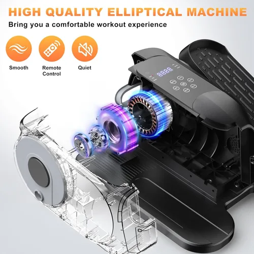 Miniatura 2 de Mini ejercitador elíptico de piernas eléctrico de bajo impacto para debajo del escritorio, como se ve en la televisión mientras está sentado