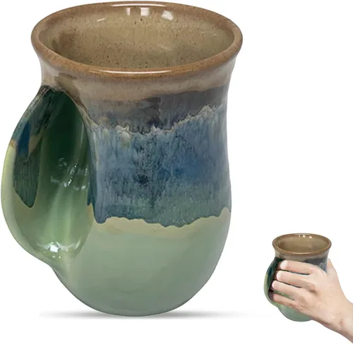 Miniatura 11 de Clay in Motion - Taza calentadora de manos para diestros, diseño Desert Sand