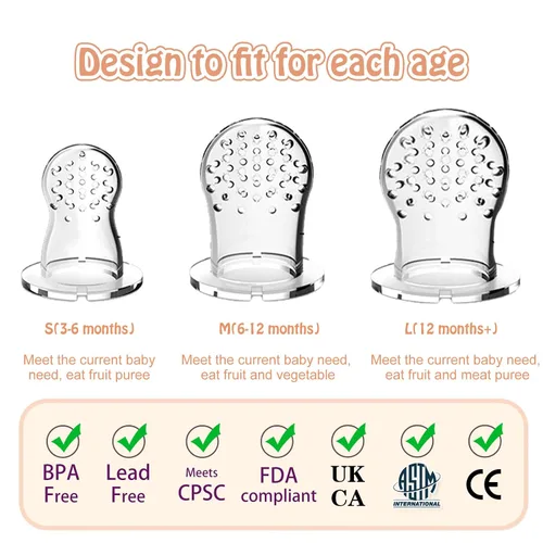 Miniatura 2 de Chupete alimentador de frutas frescas para bebés, paquete de 2 mordedores para masticar, juguete de dentición congelable, alivio de la dentición