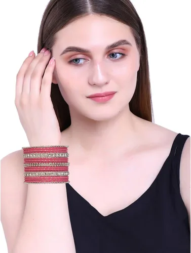 Miniatura 4 de Efulgenz Indian Bangle Set Rhinestone Crystal Boho Oxidized Bracelet Metal Bangle Set Jewelry for Women