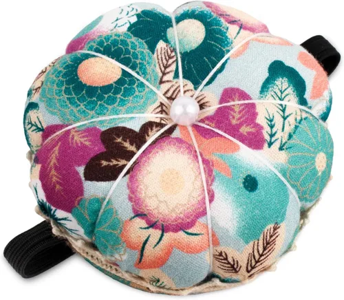 Rolybag Alfileteros para muñeca con banda elástica, lindo alfiletero en forma de calabaza para llevar en la muñeca, almohadón para agujas de coser,