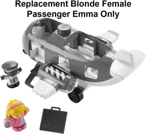 Miniatura 5 de Pieza de repuesto para Fisher-Price Little People Travel Together Airplane Playet - DJB53 ~ Reemplazo Rubia Pasajera Emma ~ Traje Rosa ~ Mochila