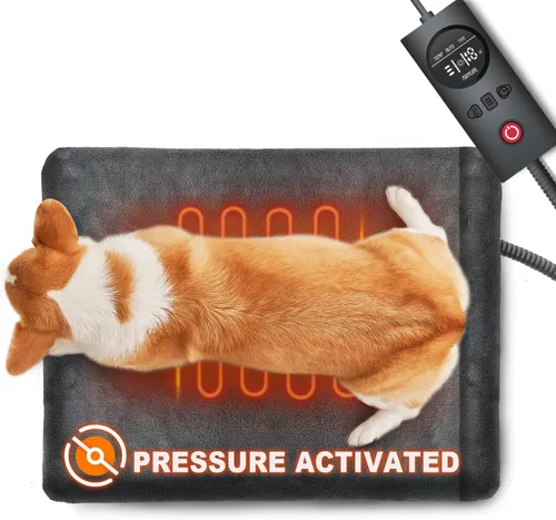 uncn Almohadilla térmica para perros y gatos, activada por presión, de 18 x 22 pulgadas, paquete de calor para mascotas, alfombrilla eléctrica