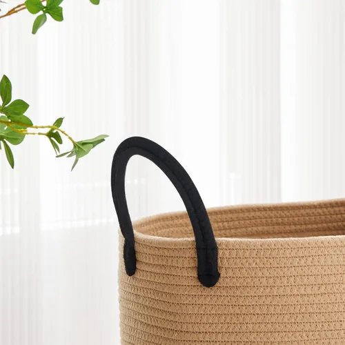 Miniatura 3 de VIPOSCO Cesta de lavandería grande, cesta de almacenamiento de cuerda tejida alta para mantas, juguetes, ropa sucia en la sala de estar, baño