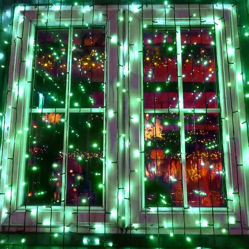 Miniatura 9 de Iluminación del hogar de 66 pies. Mini luces decorativas de Navidad de 200 luces LED de alambre verde, luces de hada estrellada enchufables, 8 modos