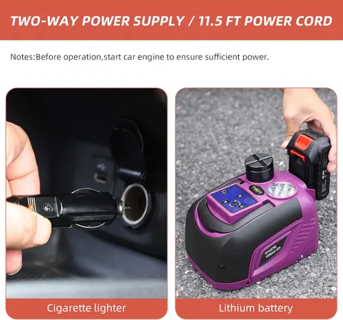 Miniatura 5 de TYAYT Kit de gato eléctrico para automóvil, gato hidráulico inalámbrico de 5 toneladas con llave de impacto eléctrica, gato portátil de 12 V con luz