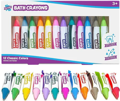 Miniatura 11 de Tub Works® Smooth™ - Crayones de baño de juguete de baño, paquete de 24 Crayones de baño no tóxicos y lavables para niños pequeños y niños