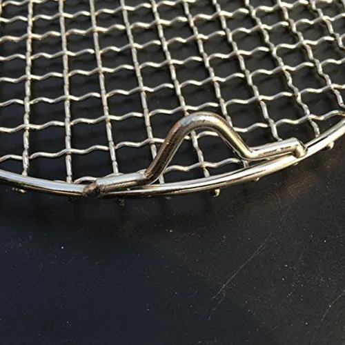 Miniatura 4 de Rejilla de refrigeración redonda de acero inoxidable con alambre cruzado para parrilla con 3 patas para cocinar hornear al vapor (13.7 pulgadas)