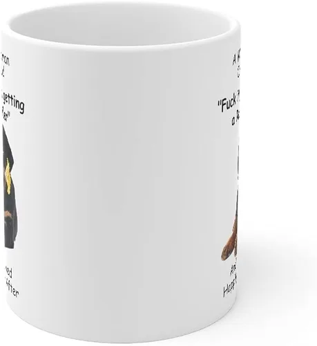 Miniatura 2 de Taza divertida para mujeres dueñas de mascotas – Taza para café «A Wise Woman Once Said», blanca, 325 ml., Rottweiler - Mujer Sabia 4