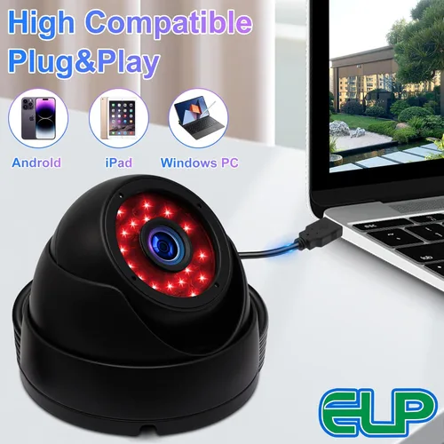Miniatura 4 de Cámara Web USB estilo domo, cámaras web Adroid USB con FHD 1080P, 1MP, 1.3MP, 2MP, pequeña cámara USB Mac Linux, cámara estilo domo UVC de alta