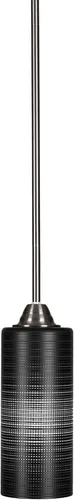 Miniatura 270 de Toltec Lighting Paramount - Mini colgante de 1 luz en acabado negro mate con cristal de arte perla de 7 pulgadas y estilo negro