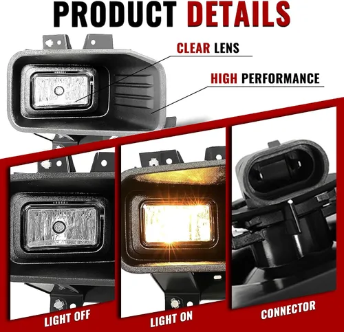 Miniatura 5 de HECASA Par de luces antiniebla compatibles con Ford F150 F-150 2018-2020 Reemplazo para FO2593246 FO2592246 FO2592246 Lámparas antiniebla