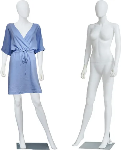 Miniatura 11 de Maniquí femenino con forma de vestido en exhibición - Maniquí completo ajustable y desmontable de 69 pulgadas, torso de maniquí para costura