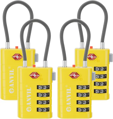 Miniatura 23 de ANVIL Candados de equipaje TSA de 4 esferas con alerta de búsqueda: núcleo TSA008 mejorado para máxima seguridad, ideal para equipaje, maleta