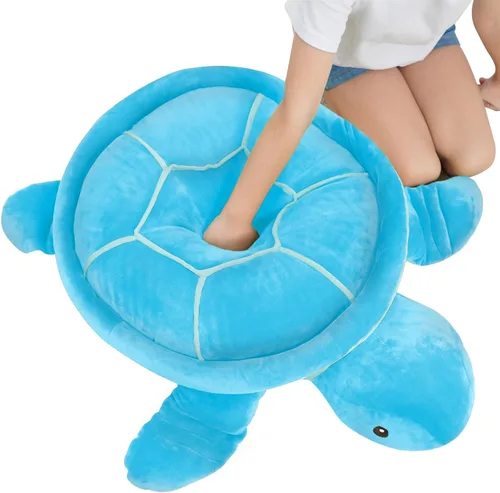 Miniatura 2 de Dalmao - Animales de peluche de tortuga marina de 28'' gigantes y suaves, gran almohada de tortuga azul oceánica de peluche, peluches de regalo