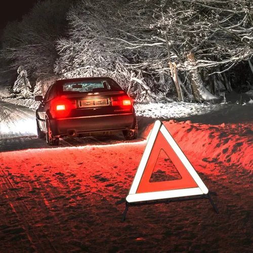Miniatura 2 de aikko Kit de triángulo de seguridad, reflector de advertencia de emergencia en carretera, reflectante, señal de advertencia temprana, plegable