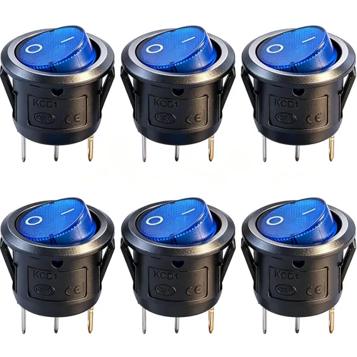 Miniatura 7 de Twidec Interruptor basculante de 3 pines 3 posiciones ON/OFF/ON AC 6A/125V 10A/250V SPDT Coche Barco Negro Interruptor basculante palanca KCD1-5-103