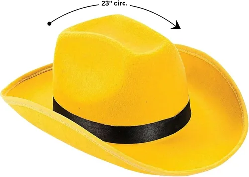 Miniatura 3 de Fun Express Sombrero de vaquero amarillo para adultos - Ropa y disfraces, Amarillo