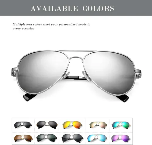 Miniatura 6 de HJSTES Gafas de sol polarizadas de aviador para niñas y niños gafas clásicas para jóvenes lentes de protección UV400 2047in