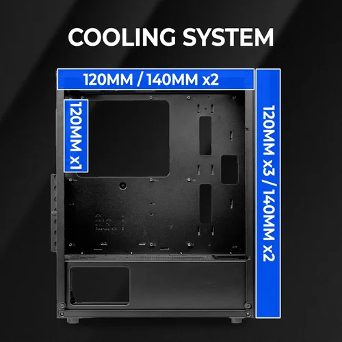 Miniatura 4 de RAIDMAX X921 Mesh Airflow ATX Mid Tower Funda para PC para juegos, 6 ventiladores de color RGB estáticos de 4.724 in preinstalados, panel lateral