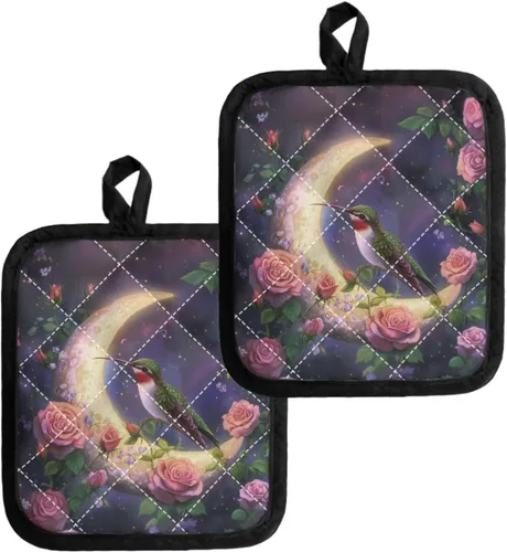 Miniatura 9 de UNICEU Porta ollas de mariposa con diseño de gallo, 2 paquetes para cocina, hornear, parrilla, cocinar, resistentes al calor, almohadillas calientes