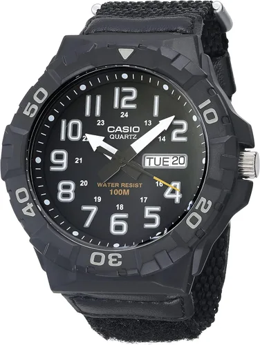 Miniatura 10 de Casio MRW200H Series Men's Analog Watch Sporty Design 100 Meter Water Resistance Date Display Rotary Bezel Regular Time Keeping