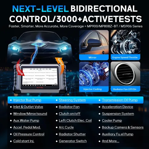 Miniatura 4 de Autel Escáner MaxiCOM MK808Z-BT OBD2, herramienta de diagnóstico bidireccional 2026, hasta MK808S MX808S MK808Z MK808BT, servicio de 28+