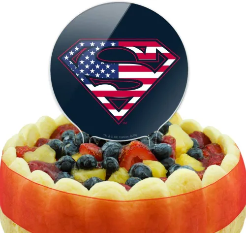 Miniatura 5 de Acrílico Superman USA Bandera Americana Escudo Logo Decoración de Fiesta para Boda Aniversario Cumpleaños Graduación