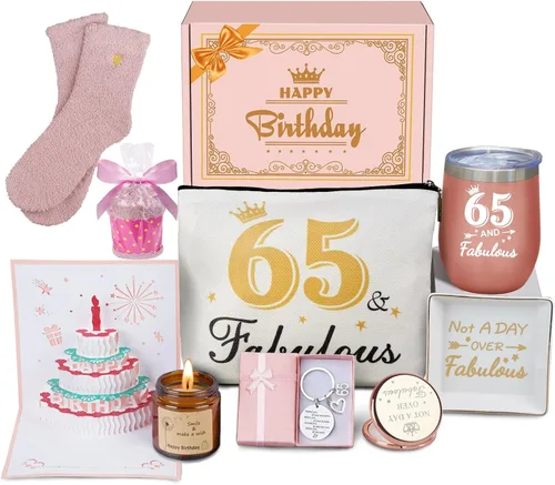 Regalos de cumpleaños 65 para mujeres, regalos de feliz cumpleaños 65 para su mejor amiga, mamá, hermana, esposa que cumple 65 años, regalo para