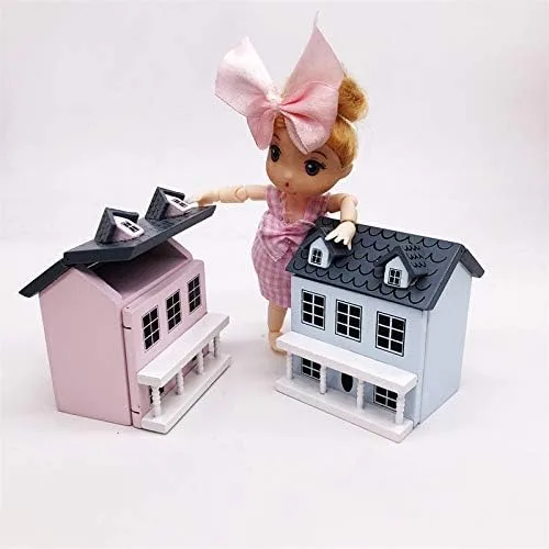 Miniatura 2 de Cutemini Cabaña en miniatura para casa de muñecas, accesorios para decoración de escritorio de 3 piezas