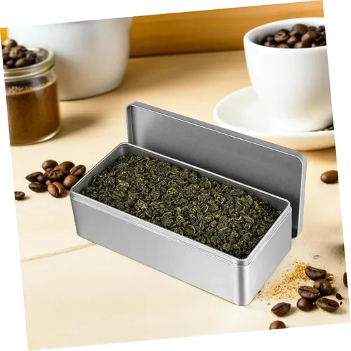 Miniatura 4 de Angoily Caja de lata vacía rectangular con tapa, caja de almacenamiento de hojalata rectangular para galletas, contenedor de lata de metal