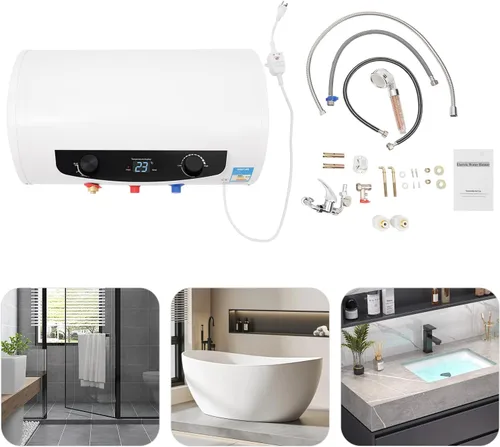 Miniatura 4 de PIAOCAIYIN - Calentador de agua para ducha, calentador de agua eléctrico de 110 V 1500 W, calentador de agua eléctrico de 50 L, colgado