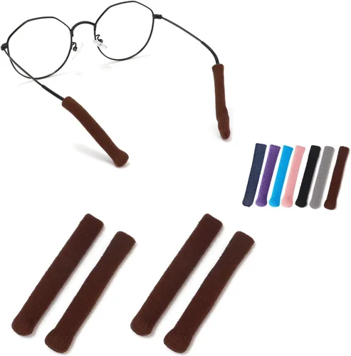 Miniatura 11 de Cojín de Oreja para Gafas de Tela de Algodón Tejido Suave Mejorado, Puntas de Patillas de Gafas Elásticas Antideslizantes Cómodas Retenedor