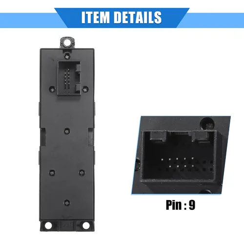 Miniatura 5 de Interruptor de control de ventana de coche compatible con Skoda Octavia I 1U5 Estate 1996-2010, plástico duradero negro delantero derecho