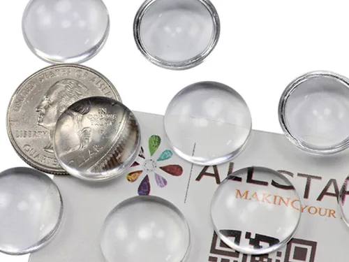 Miniatura 4 de Allstarco Cabujones acrílicos redondos transparentes de 0.354 in, gemas de plástico para hacer joyas, aretes de bricolaje, colgantes - 75 piezas