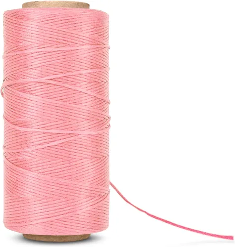 Miniatura 15 de Flexzion Hilo encerado, 284 yardas (853.0 ft), hilo de cera de poliéster 150D de 0.031 in para costura de cuero, encuadernación, costura